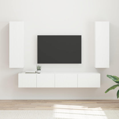 Conjunto De Mueble De Tv 3 Pcs Madera De Ingeniería