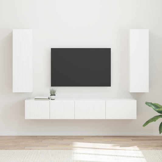 Conjunto De Mueble De Tv 3 Pcs Madera De Ingeniería