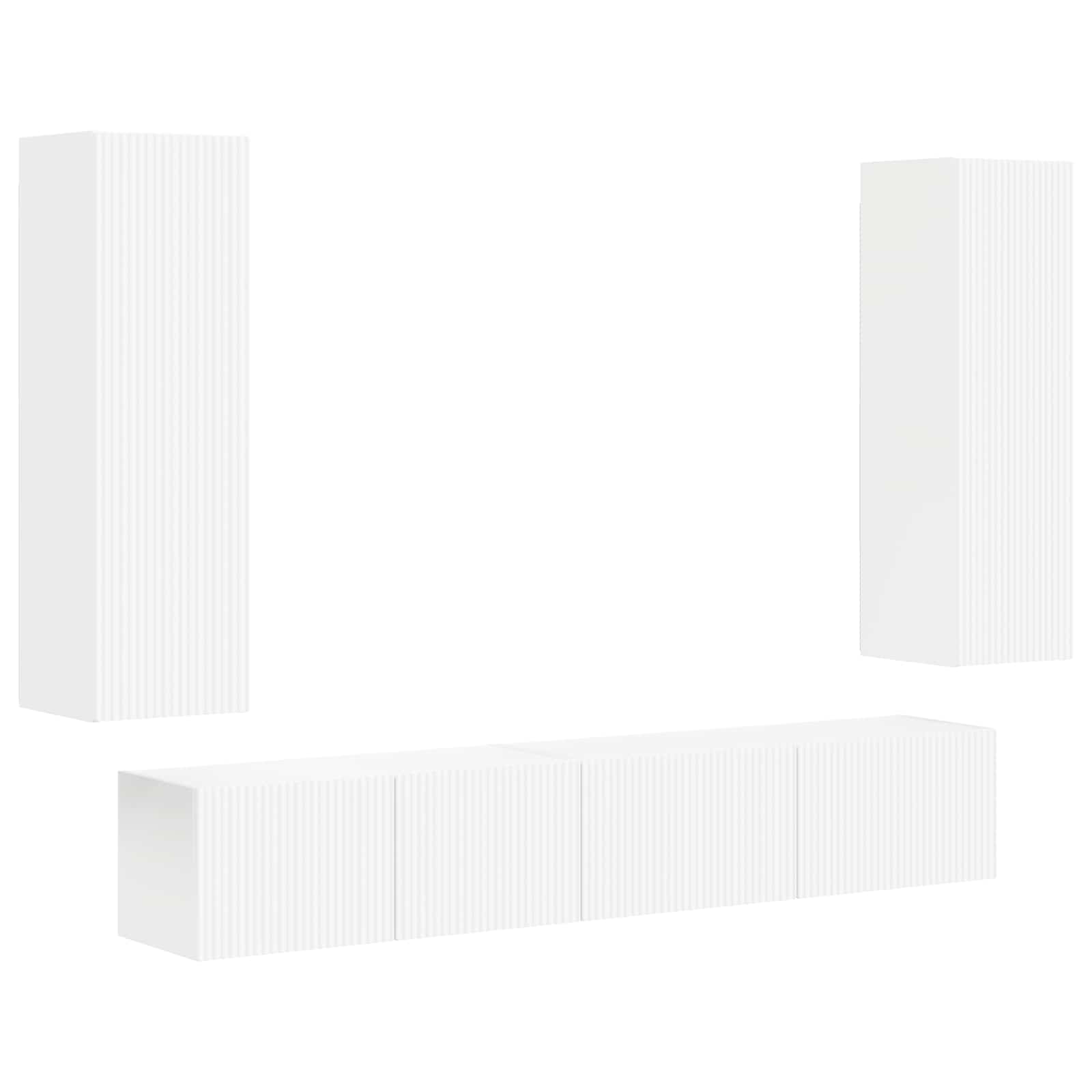 Conjunto De Mueble De Tv 3 Pcs Madera De Ingeniería