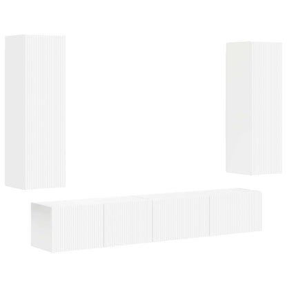 Conjunto De Mueble De Tv 3 Pcs Madera De Ingeniería
