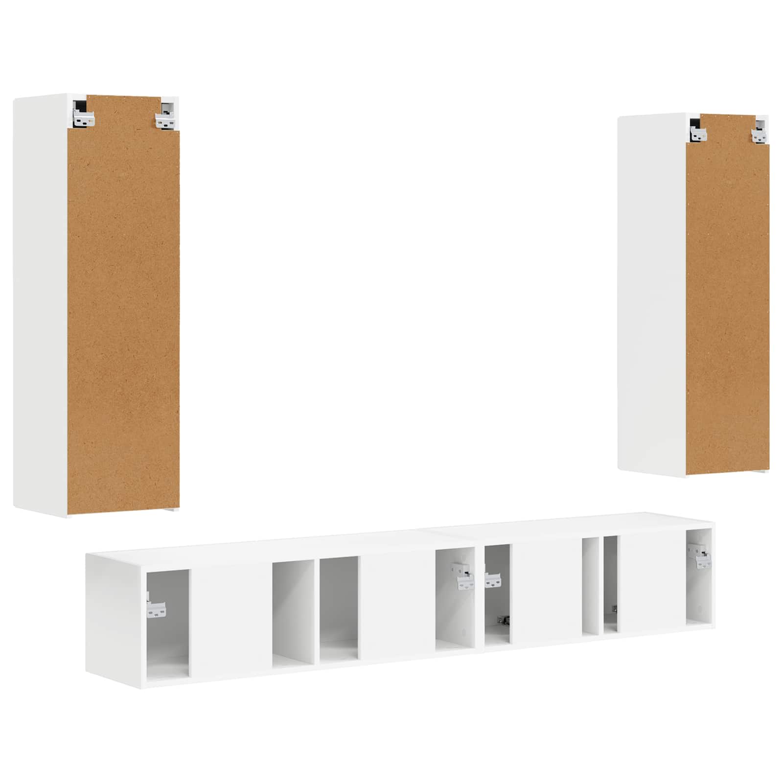Conjunto De Mueble De Tv 3 Pcs Madera De Ingeniería