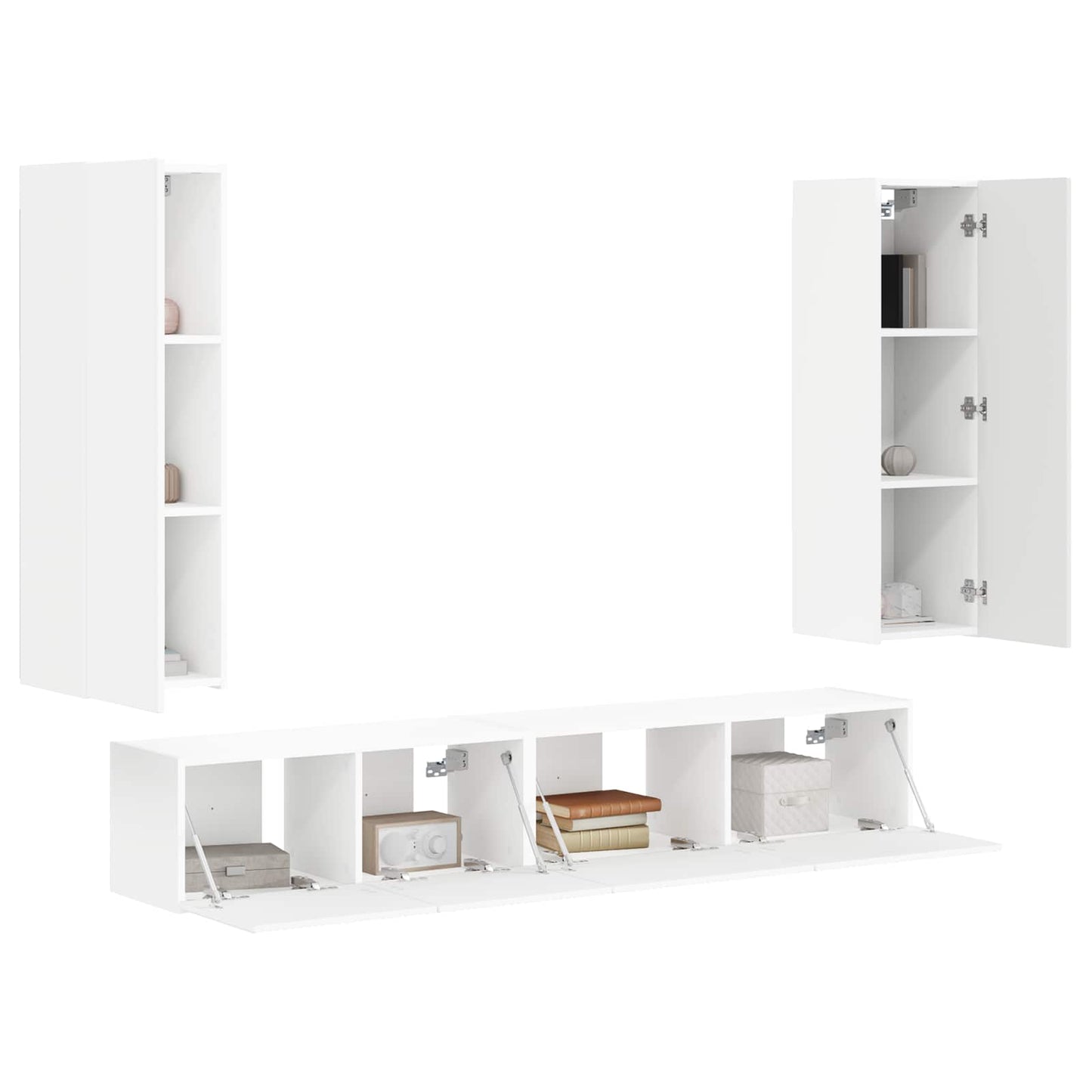 Conjunto De Mueble De Tv 3 Pcs Madera De Ingeniería
