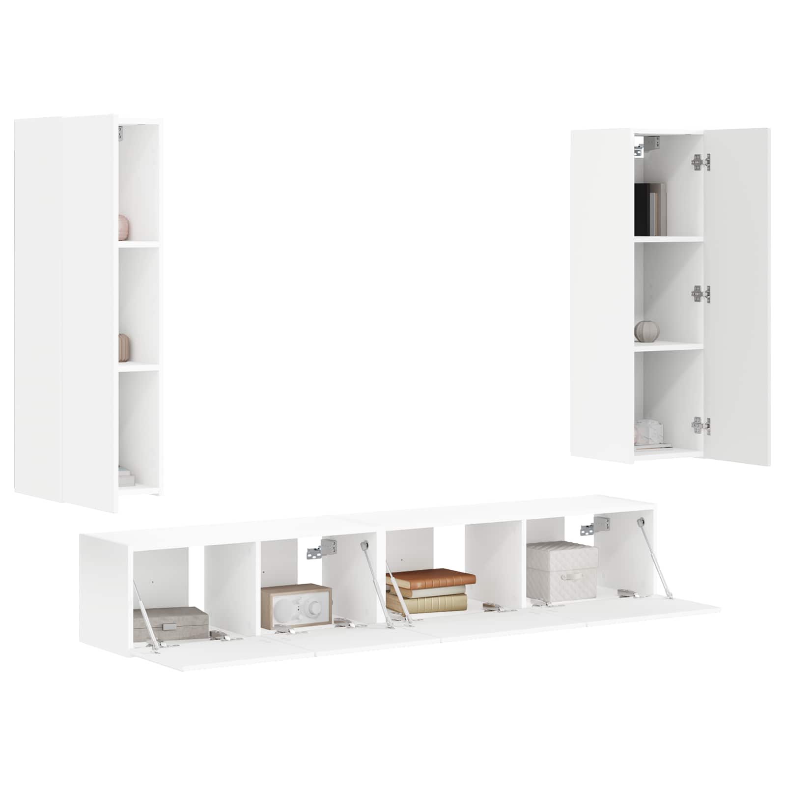 Conjunto De Mueble De Tv 3 Pcs Madera De Ingeniería