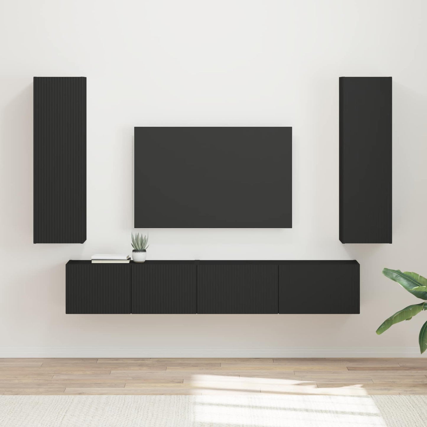 Conjunto De Mueble De Tv 3 Pcs Gris Concreto