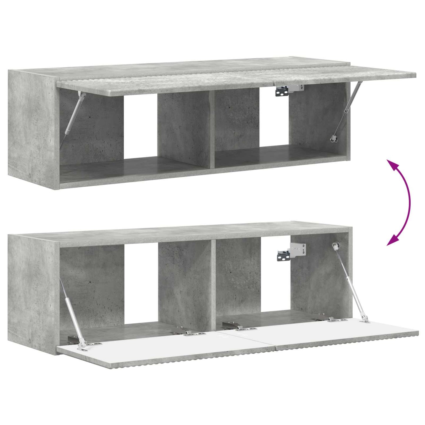Conjunto De Mueble De Tv 3 Pcs Gris Concreto