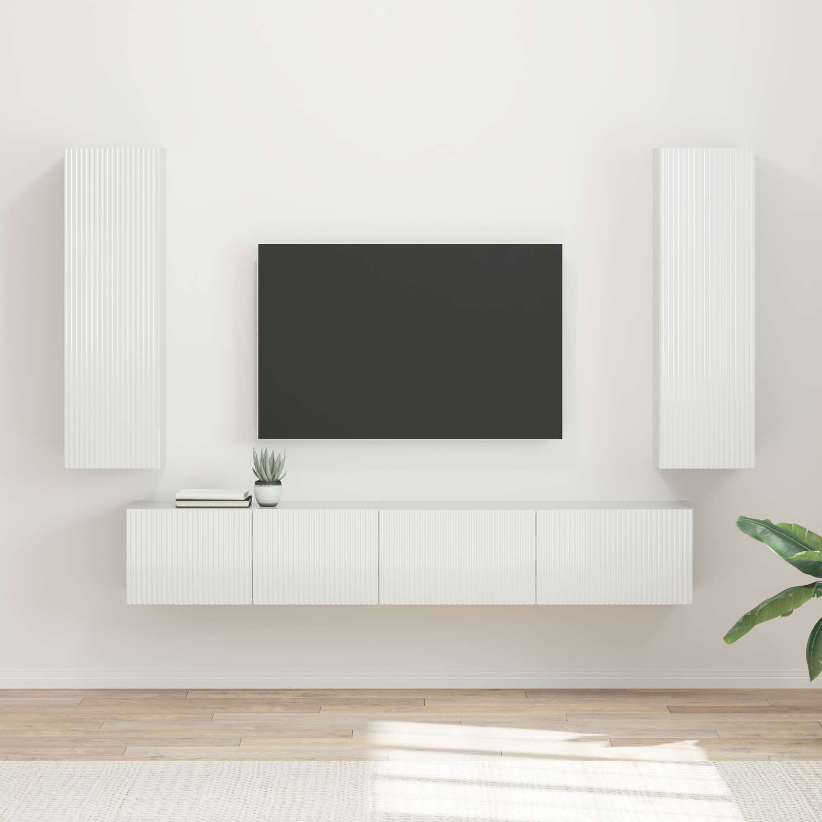 Conjunto De Mueble De Tv 3 Pcs Gris Concreto