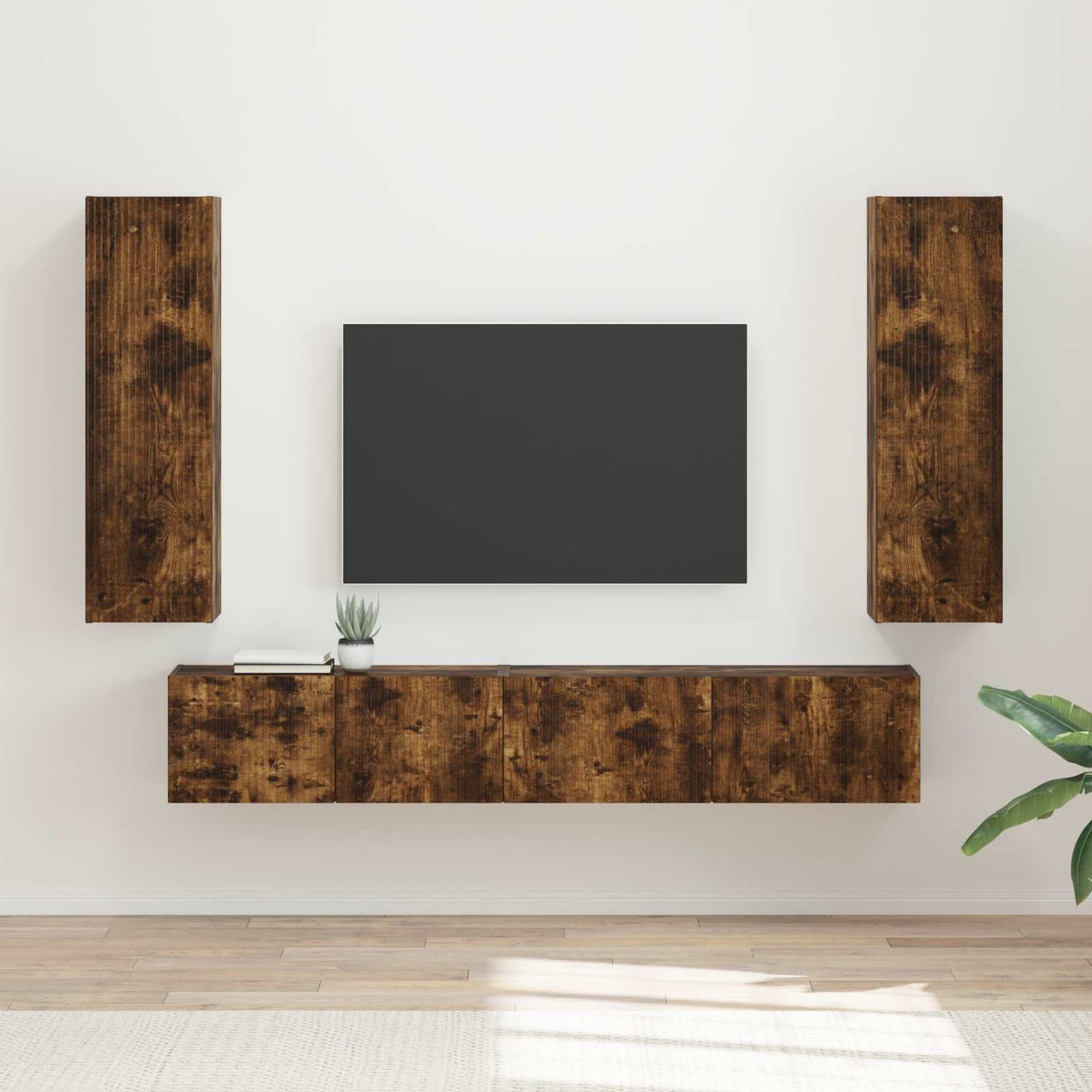 Conjunto De Mueble De Tv 3 Pcs Gris Concreto
