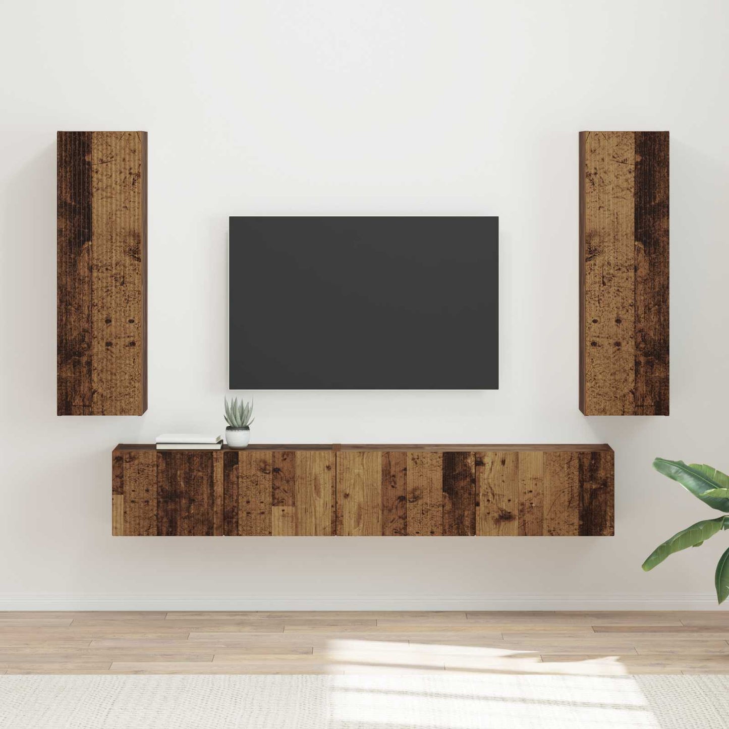 Conjunto De Mueble De Tv 3 Pcs Gris Concreto