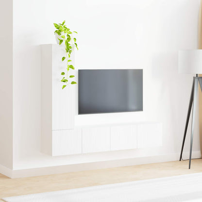 Conjunto De Mueble De Tv 3 Pcs Madera De Ingeniería