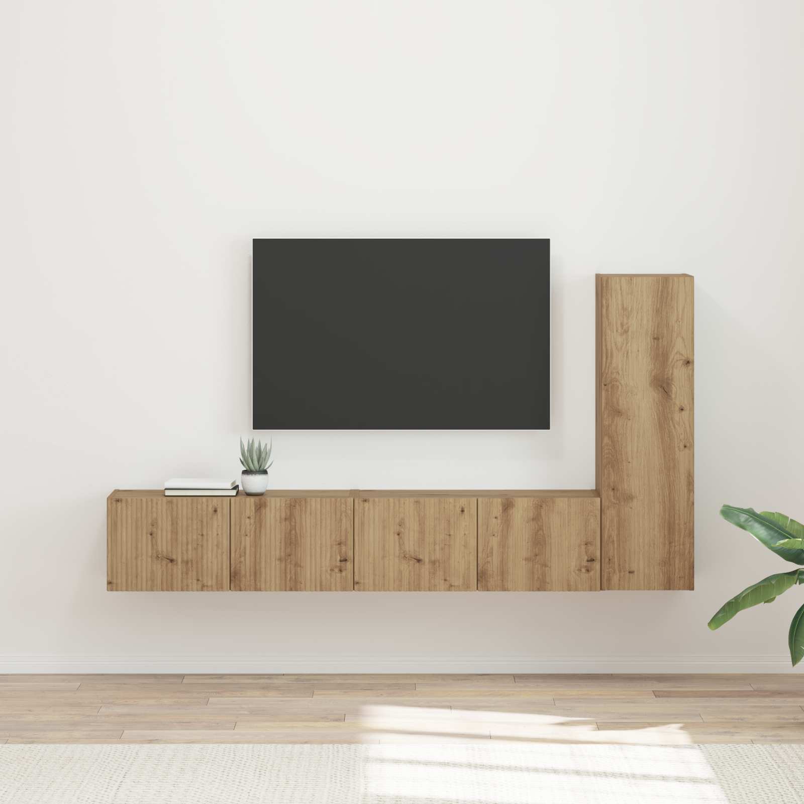 Conjunto De Mueble De Tv Montaje En La Pared 3 Pcs