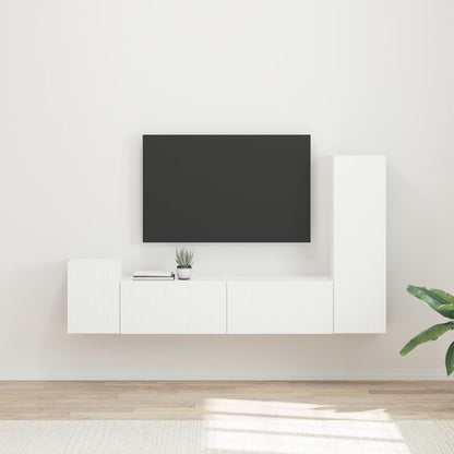 Conjunto De Mueble De Tv 4 Pcs Madera De Ingeniería
