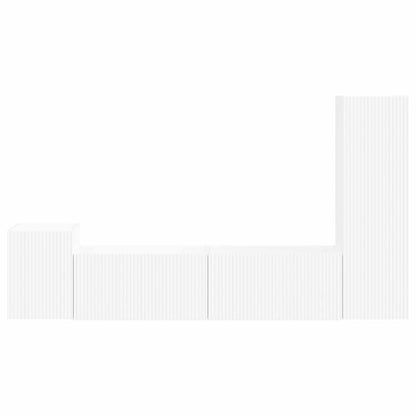 Conjunto De Mueble De Tv 4 Pcs Madera De Ingeniería