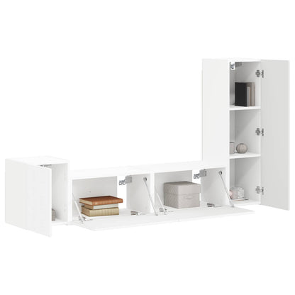 Conjunto De Mueble De Tv 4 Pcs Madera De Ingeniería