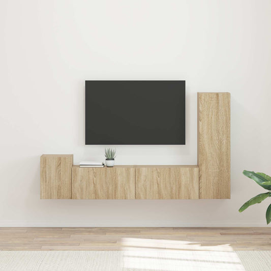 Conjunto De Mueble De Tv Montaje En La Pared 4 Pcs