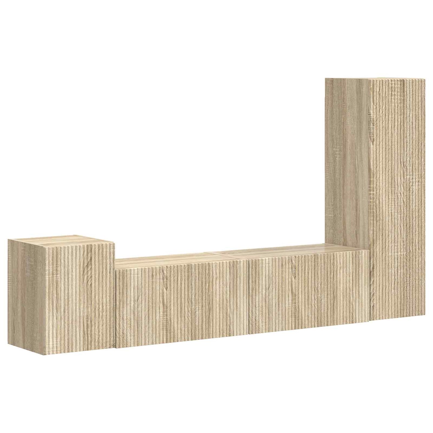 Conjunto De Mueble De Tv Montaje En La Pared 4 Pcs