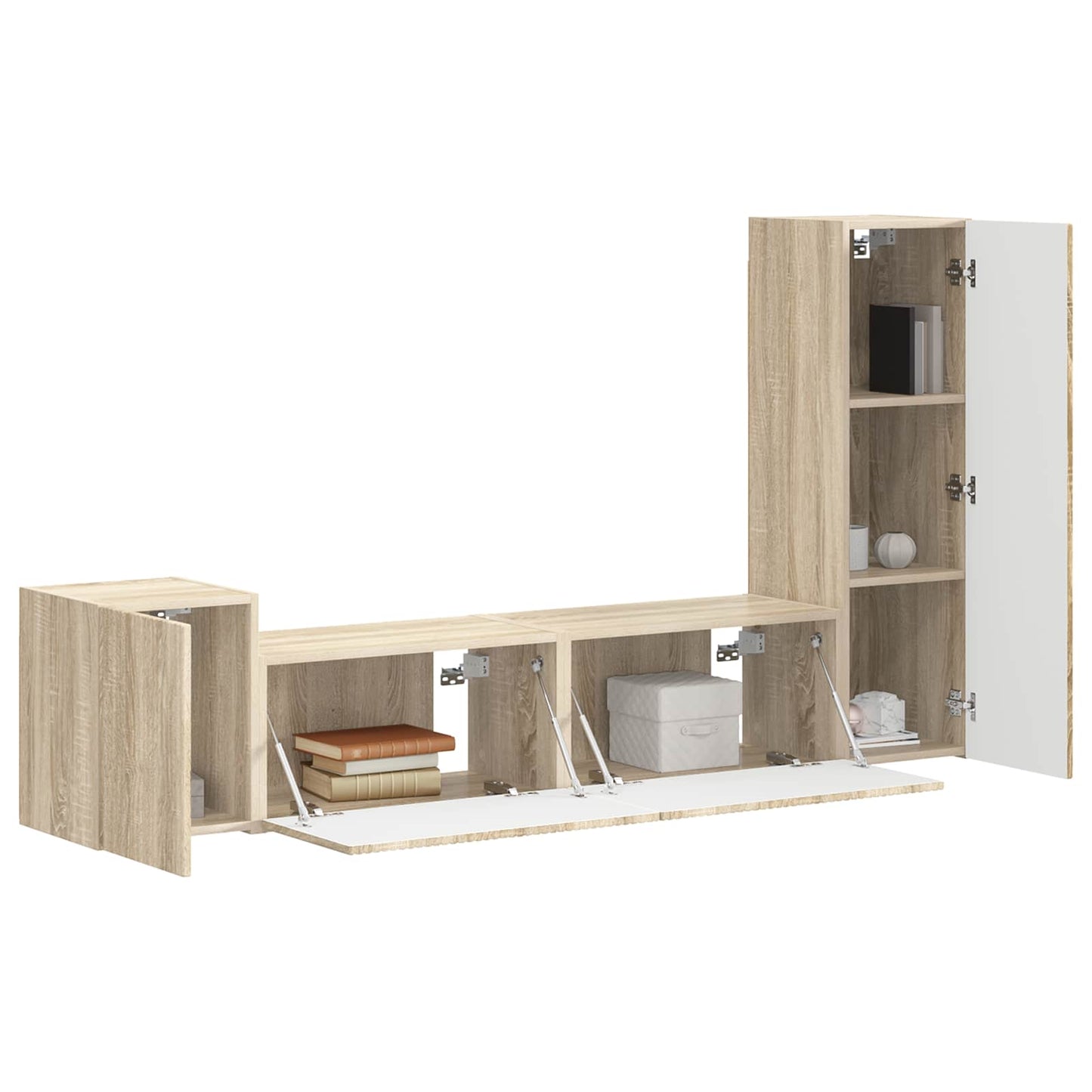 Conjunto De Mueble De Tv Montaje En La Pared 4 Pcs