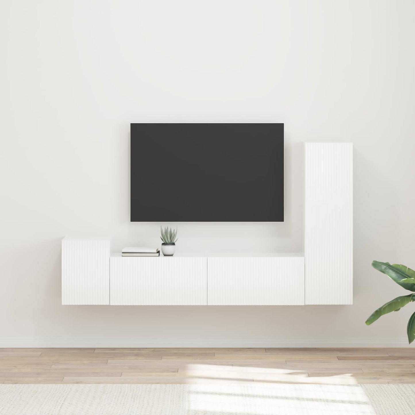 Conjunto De Mueble De Tv Montaje En La Pared 4 Pcs