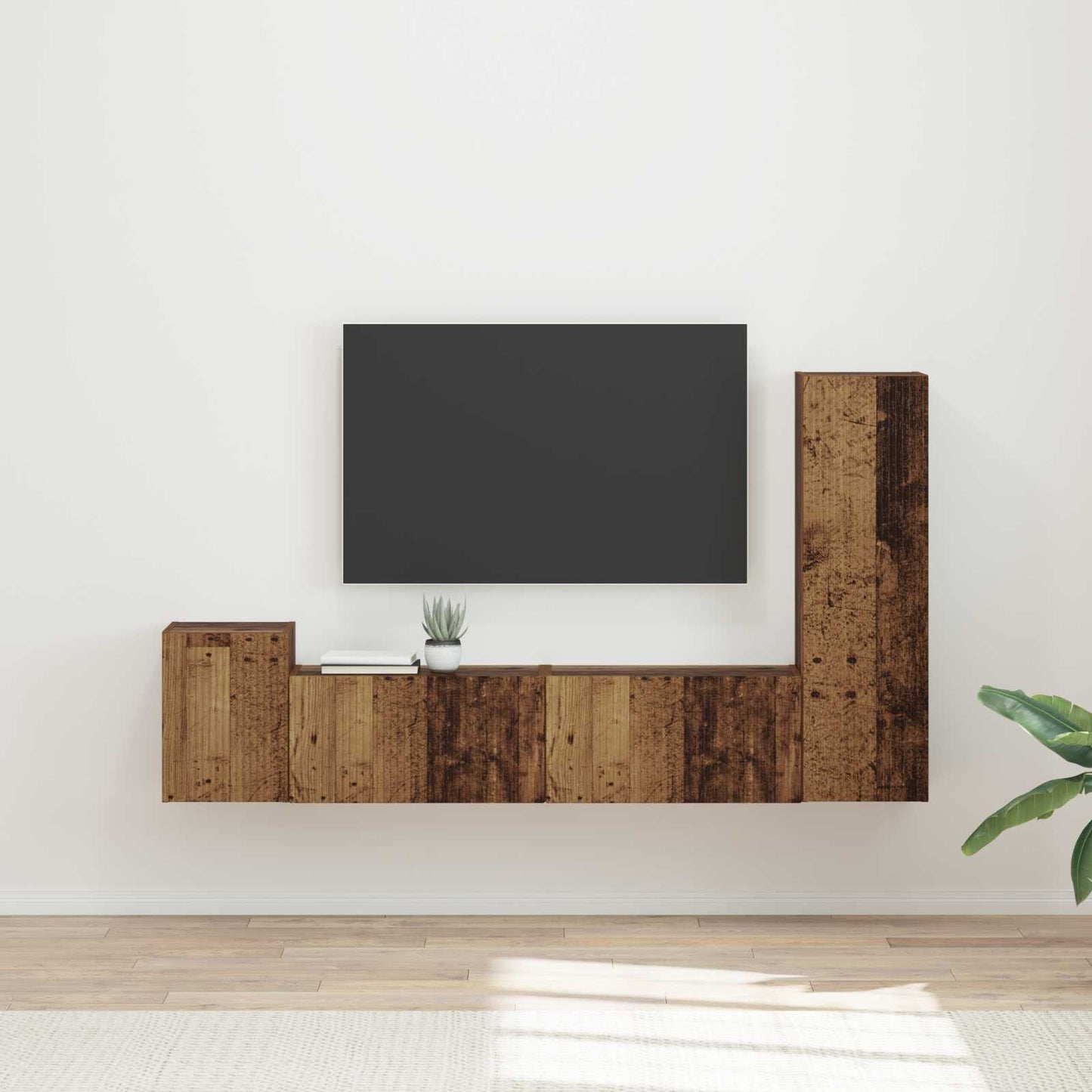 Conjunto De Mueble De Tv Montaje En La Pared 4 Pcs