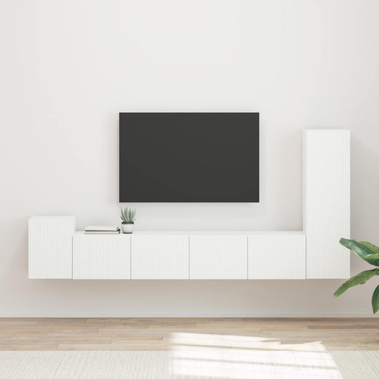 Conjunto De Mueble De Tv 3 Pcs Madera De Ingeniería