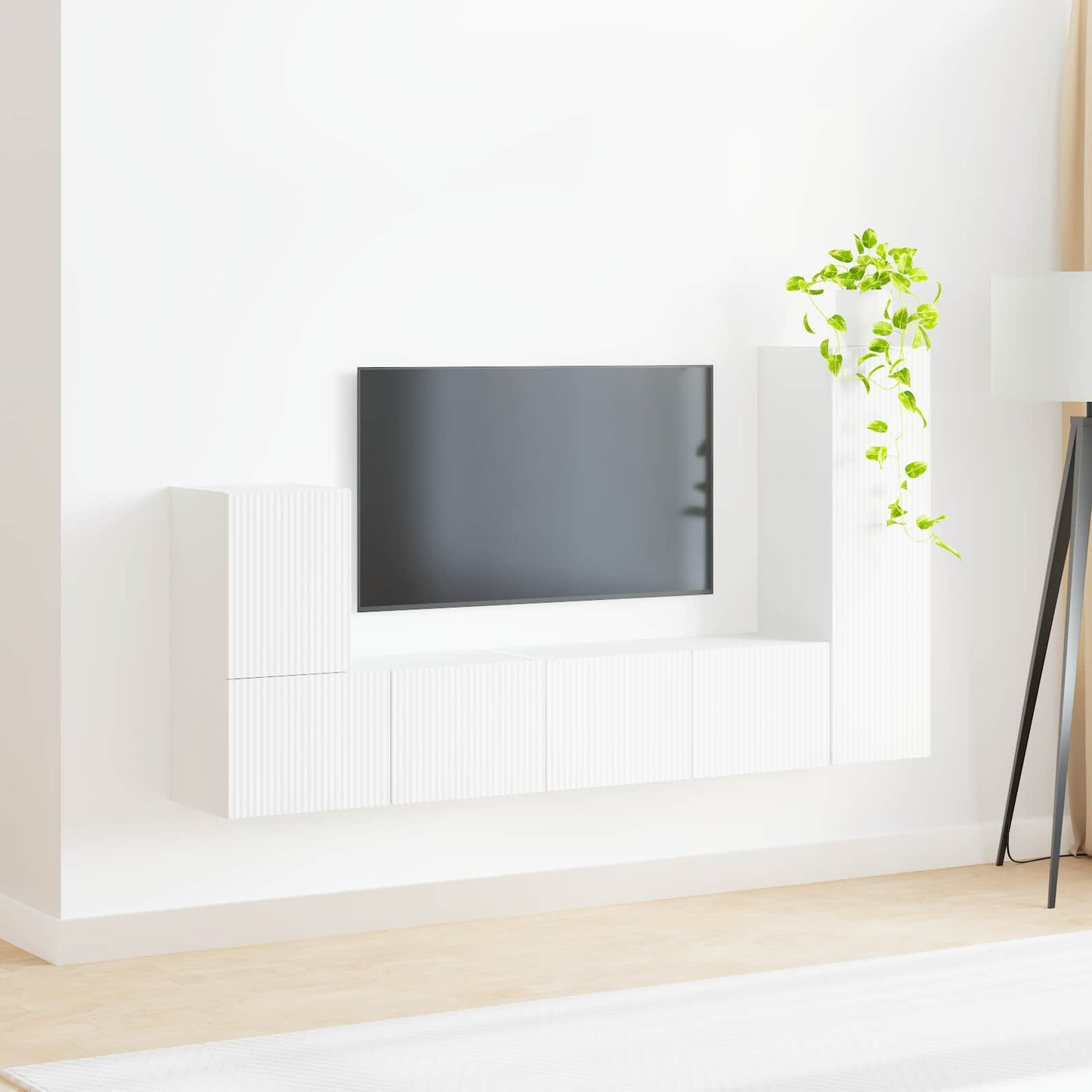 Conjunto De Mueble De Tv 3 Pcs Madera De Ingeniería