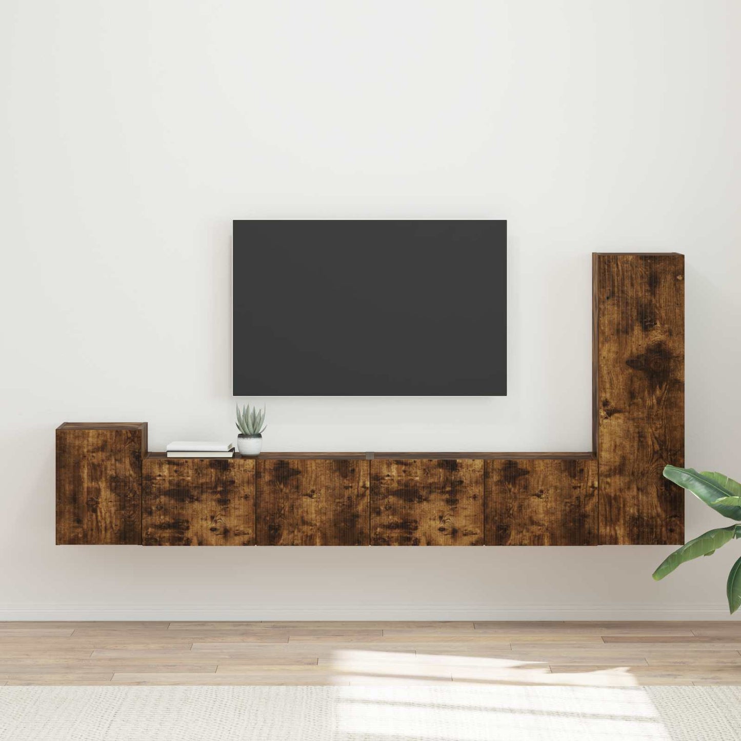 Conjunto De Mueble De Tv Montaje En La Pared 3 Pcs Madera Vieja