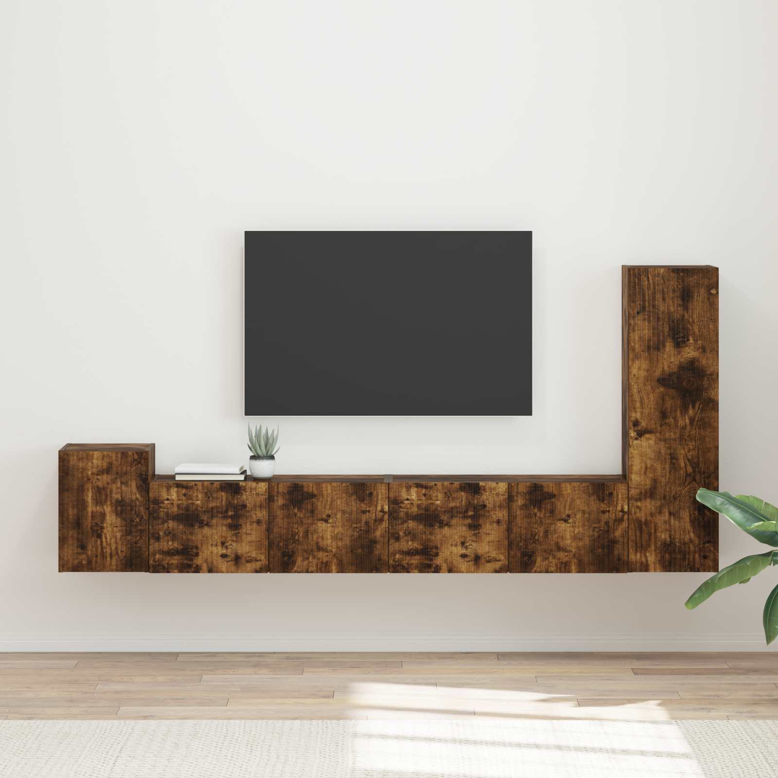 Conjunto De Mueble De Tv Montaje En La Pared 3 Pcs Madera Vieja