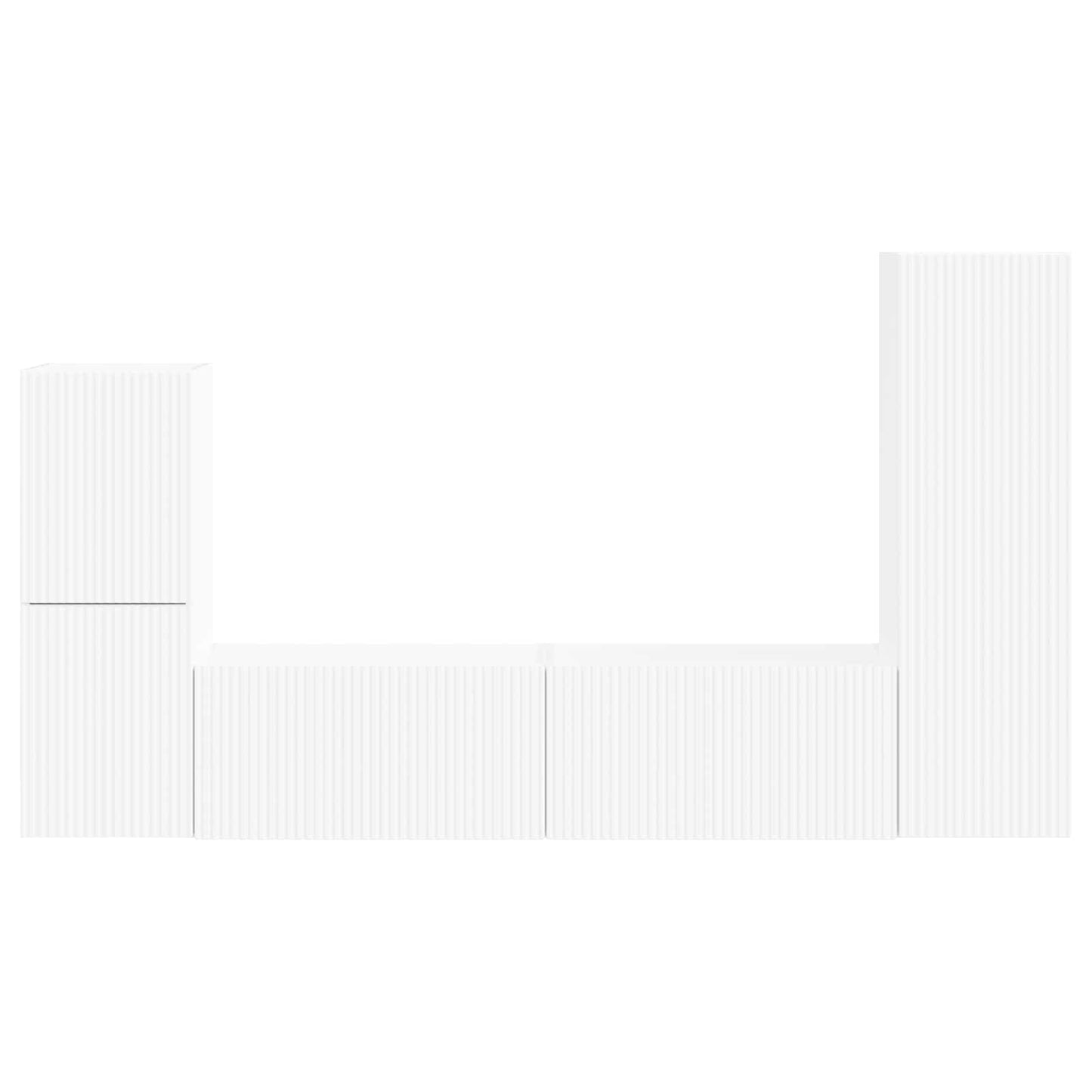 Conjunto De Mueble De Tv 4 Pcs Madera De Ingeniería