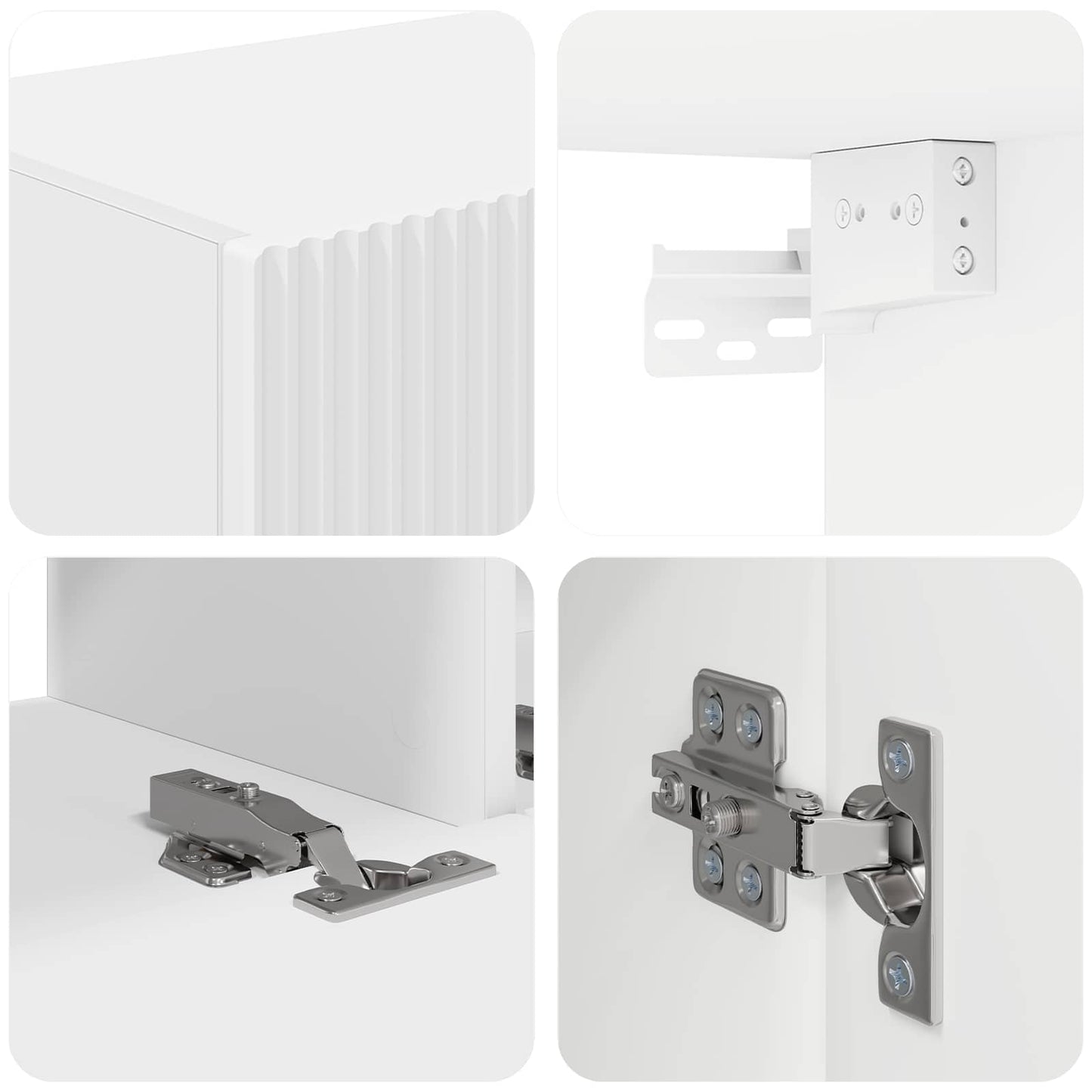 Conjunto De Mueble De Tv 4 Pcs Madera De Ingeniería