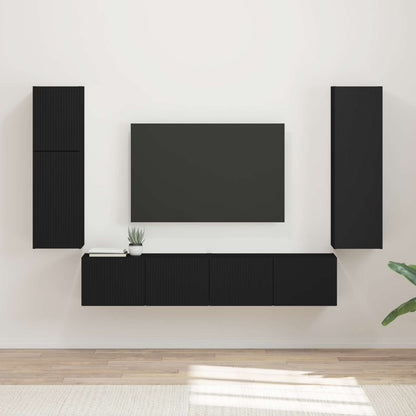 Conjunto De Mueble De Tv 4 Pcs Roble Artesanal