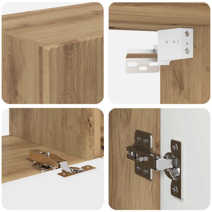 Conjunto De Mueble De Tv 4 Pcs Roble Artesanal