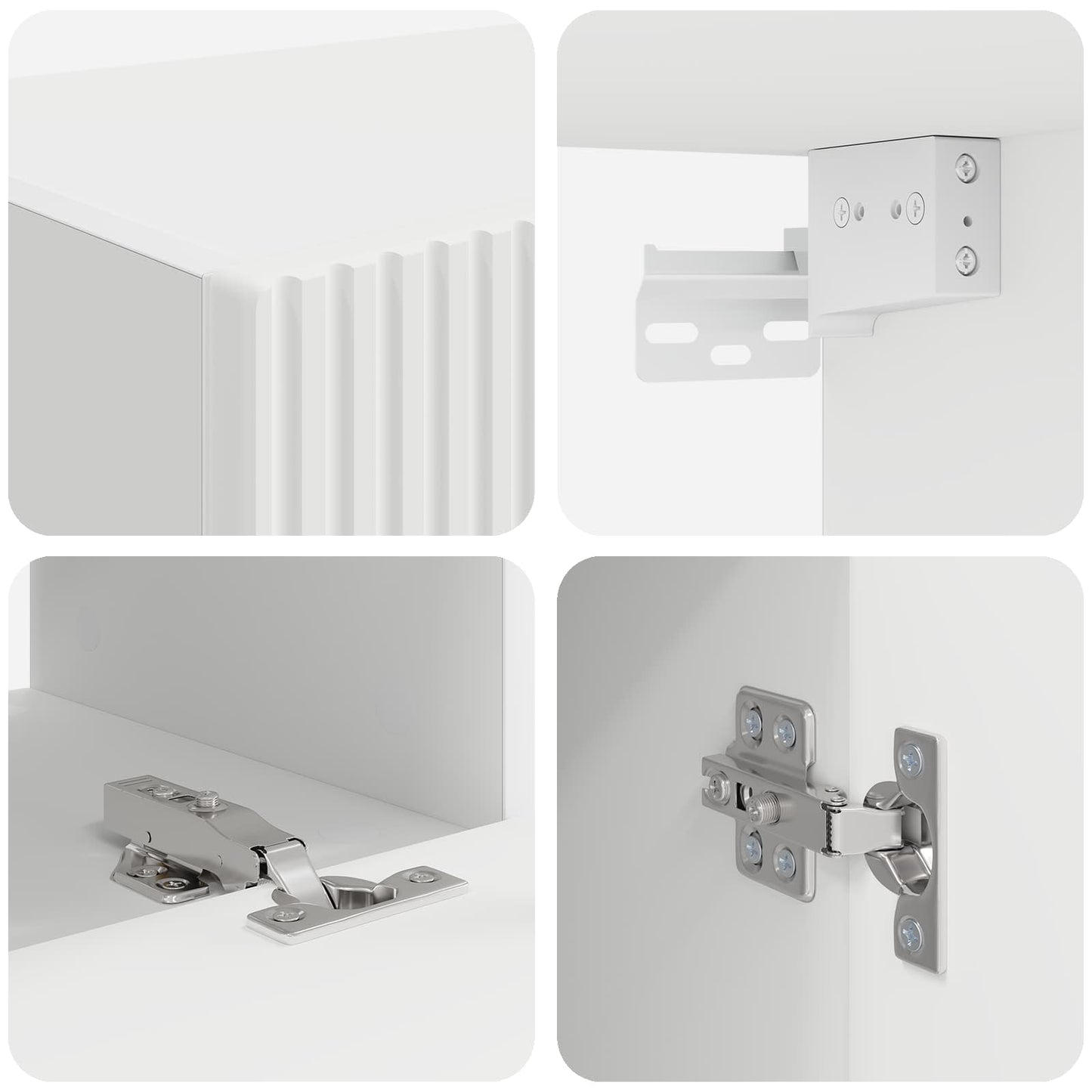 Conjunto De Mueble De Tv 4 Pcs Madera De Ingeniería