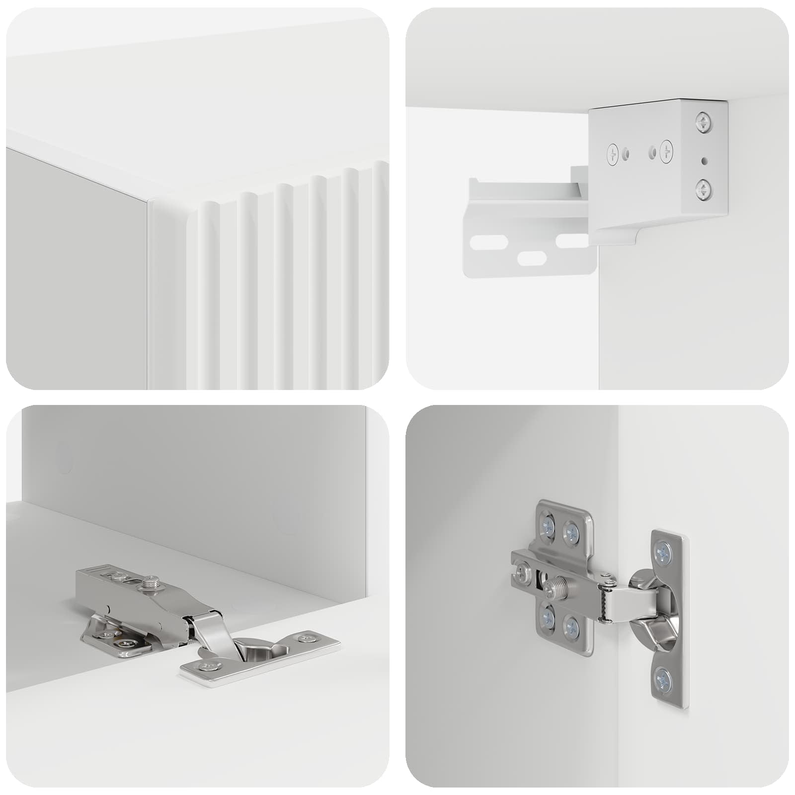 Conjunto De Mueble De Tv 4 Pcs Madera De Ingeniería