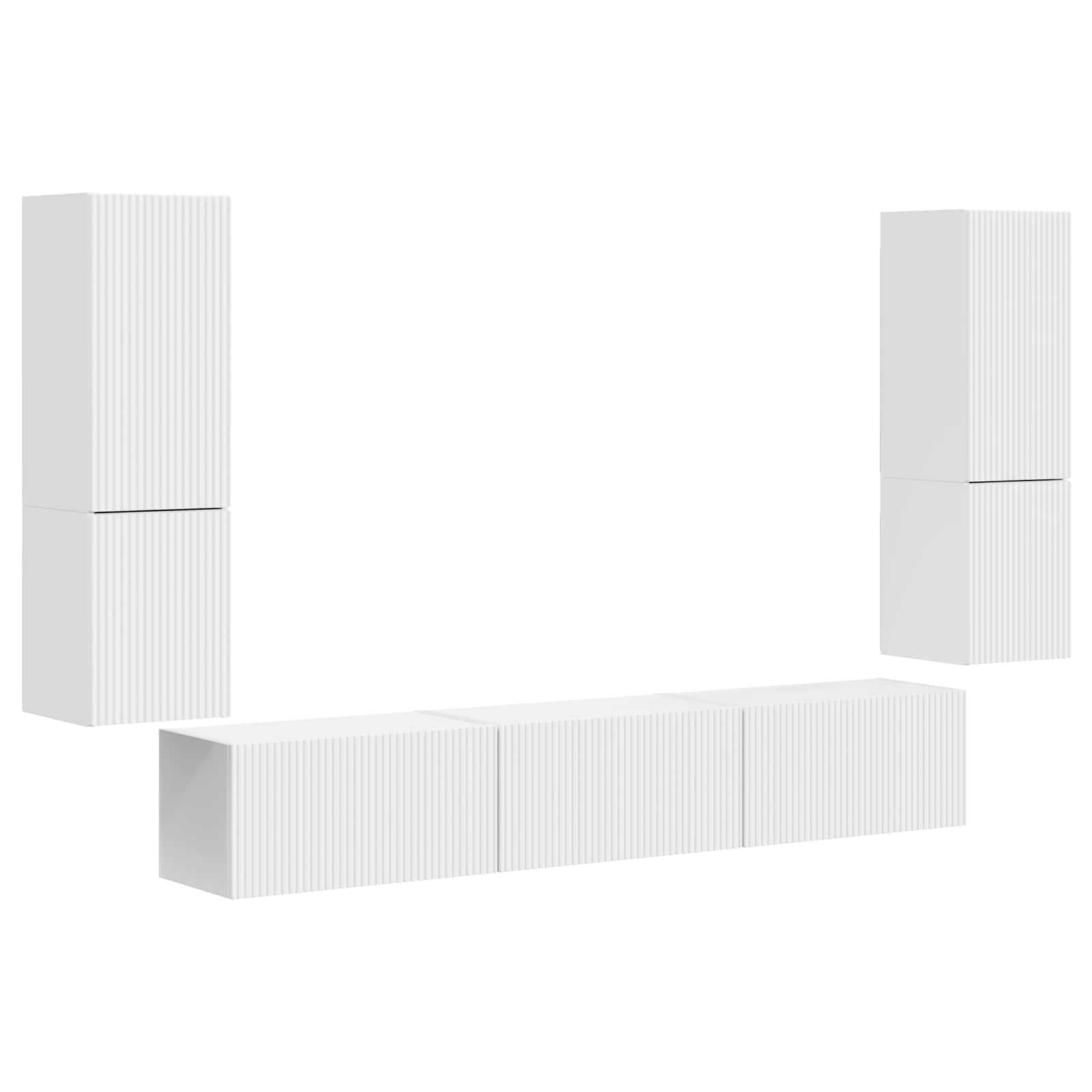Conjunto De Mueble De Tv 4 Pcs Madera De Ingeniería