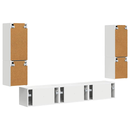 Conjunto De Mueble De Tv 4 Pcs Madera De Ingeniería