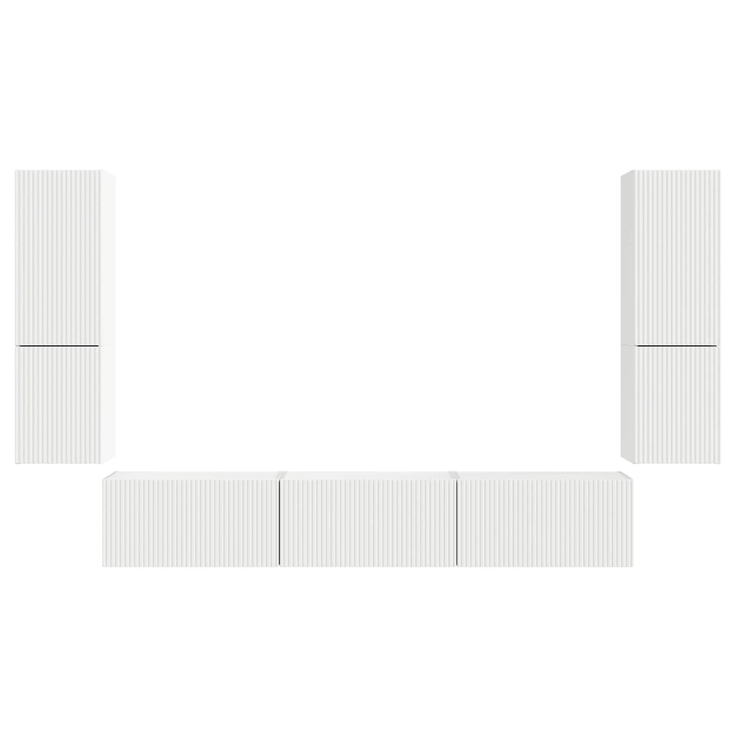 Conjunto De Mueble De Tv 4 Pcs Madera De Ingeniería