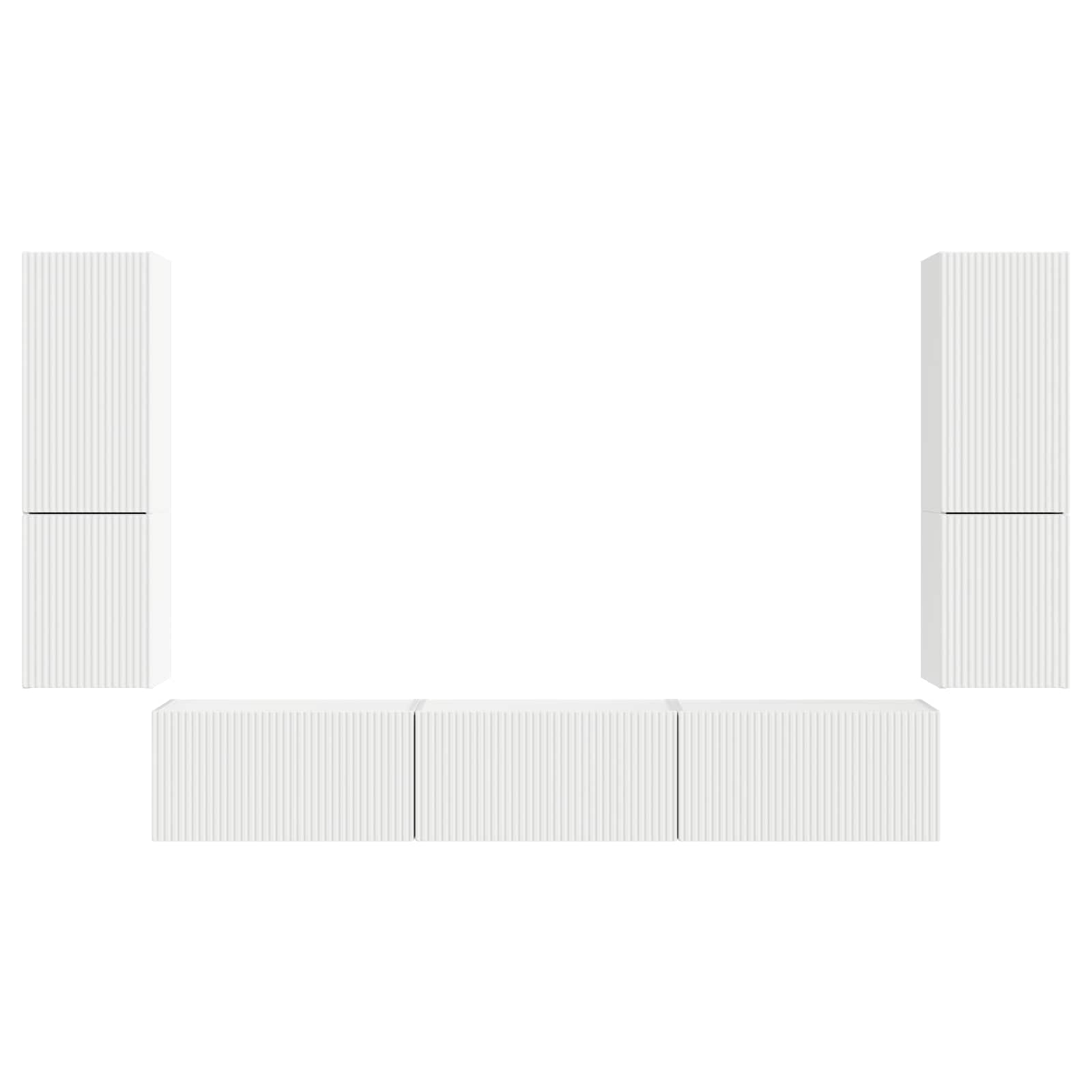Conjunto De Mueble De Tv 4 Pcs Madera De Ingeniería