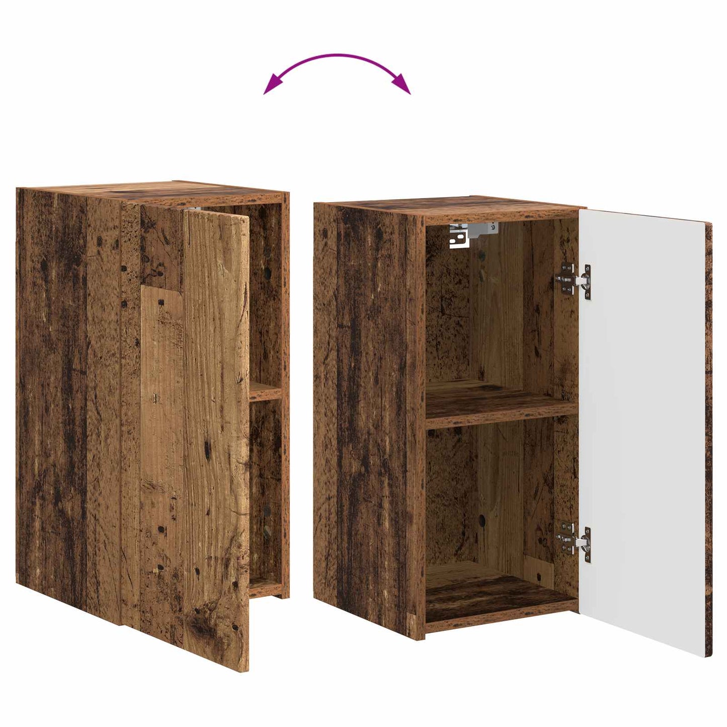 Conjunto De Mueble De Tv Montaje En La Pared 4 Pcs Madera Vieja
