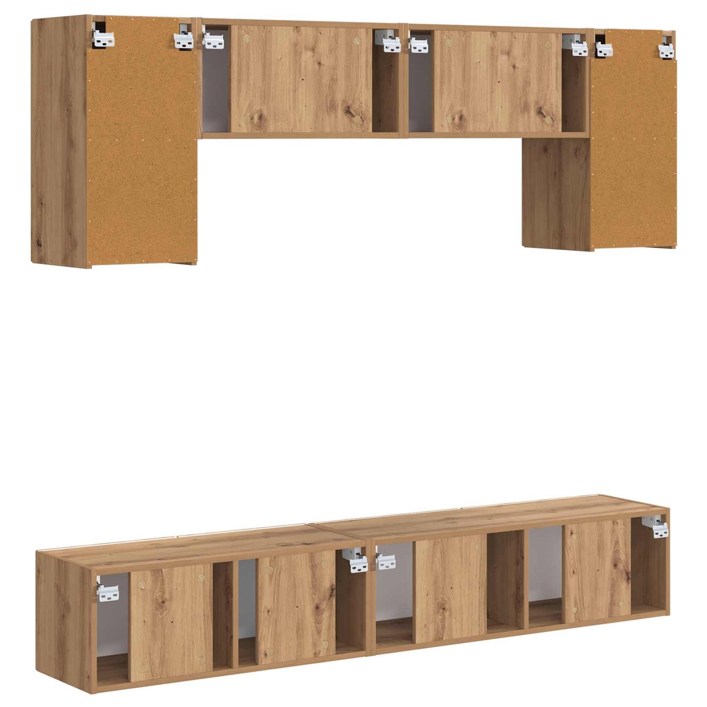 Conjunto De Mueble De Tv 5 Pcs Madera De Ingeniería