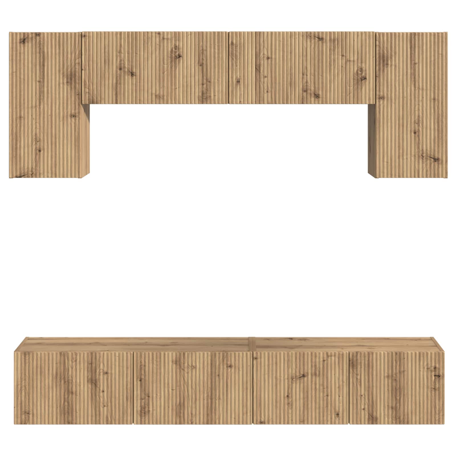 Conjunto De Mueble De Tv 5 Pcs Madera De Ingeniería