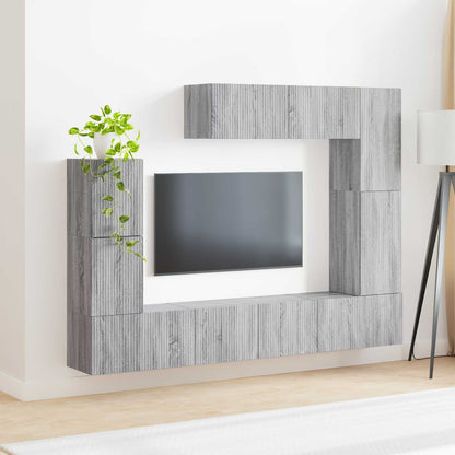 Conjunto De Mueble De Tv 5 Pcs Madera De Ingeniería