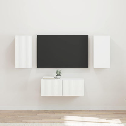 Conjunto De Mueble De Tv 6 Pcs Madera De Ingeniería