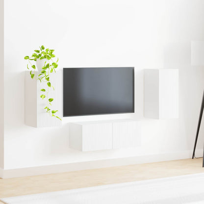 Conjunto De Mueble De Tv 6 Pcs Madera De Ingeniería