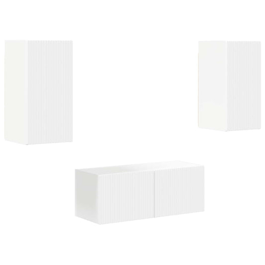 Conjunto De Mueble De Tv 6 Pcs Madera De Ingeniería