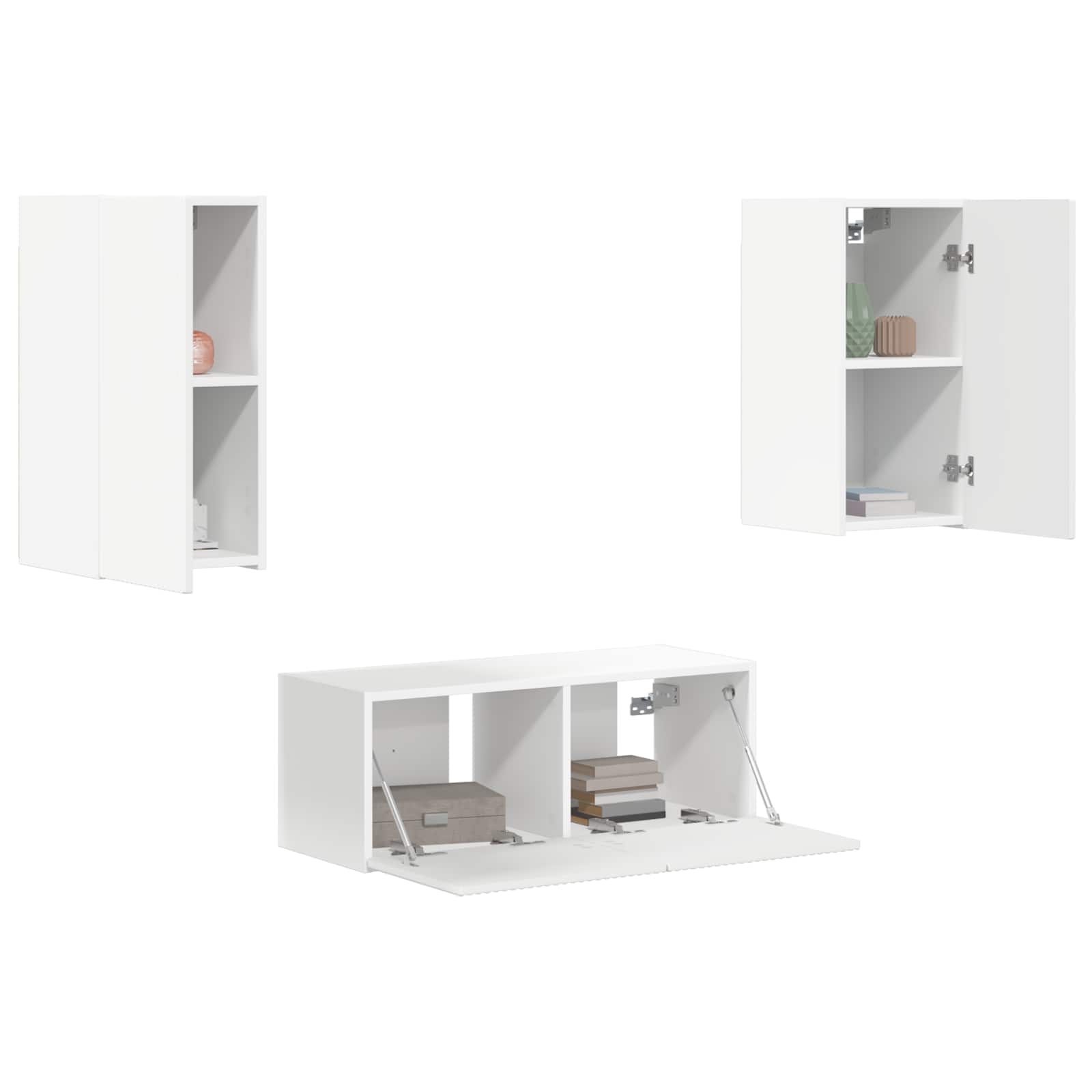 Conjunto De Mueble De Tv 6 Pcs Madera De Ingeniería
