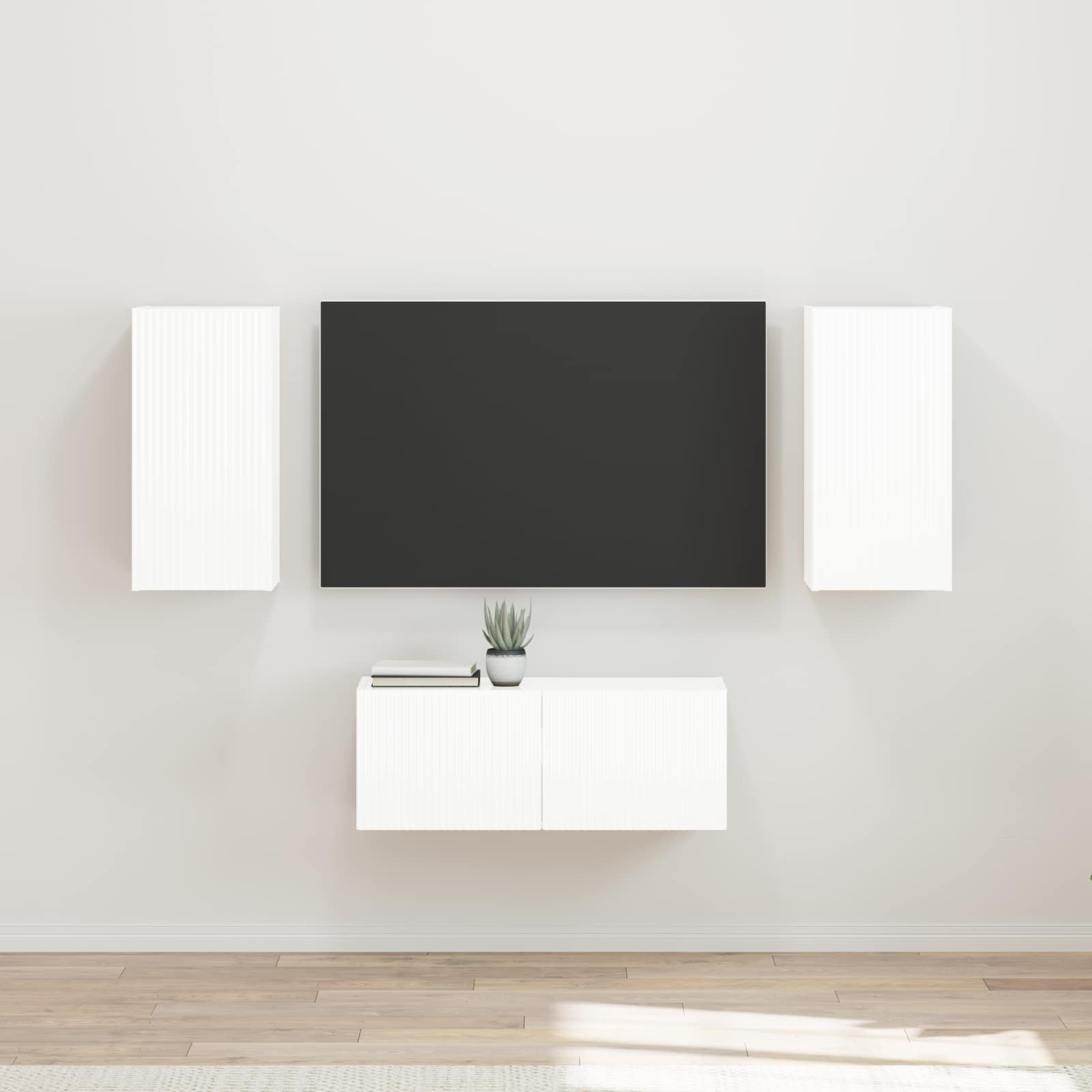 Conjunto De Mueble De Tv Montaje En La Pared 6 Pcs Madera Vieja