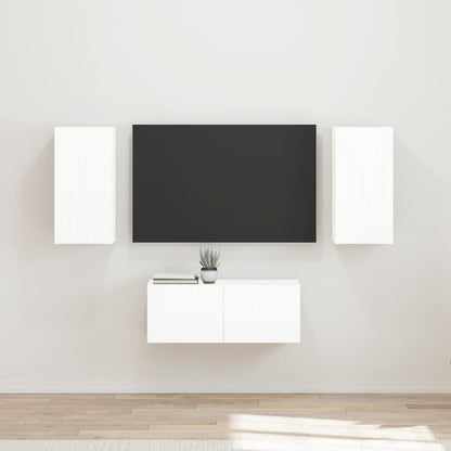 Conjunto De Mueble De Tv Montaje En La Pared 6 Pcs Madera Vieja