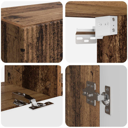 Conjunto De Mueble De Tv Montaje En La Pared 6 Pcs Madera Vieja