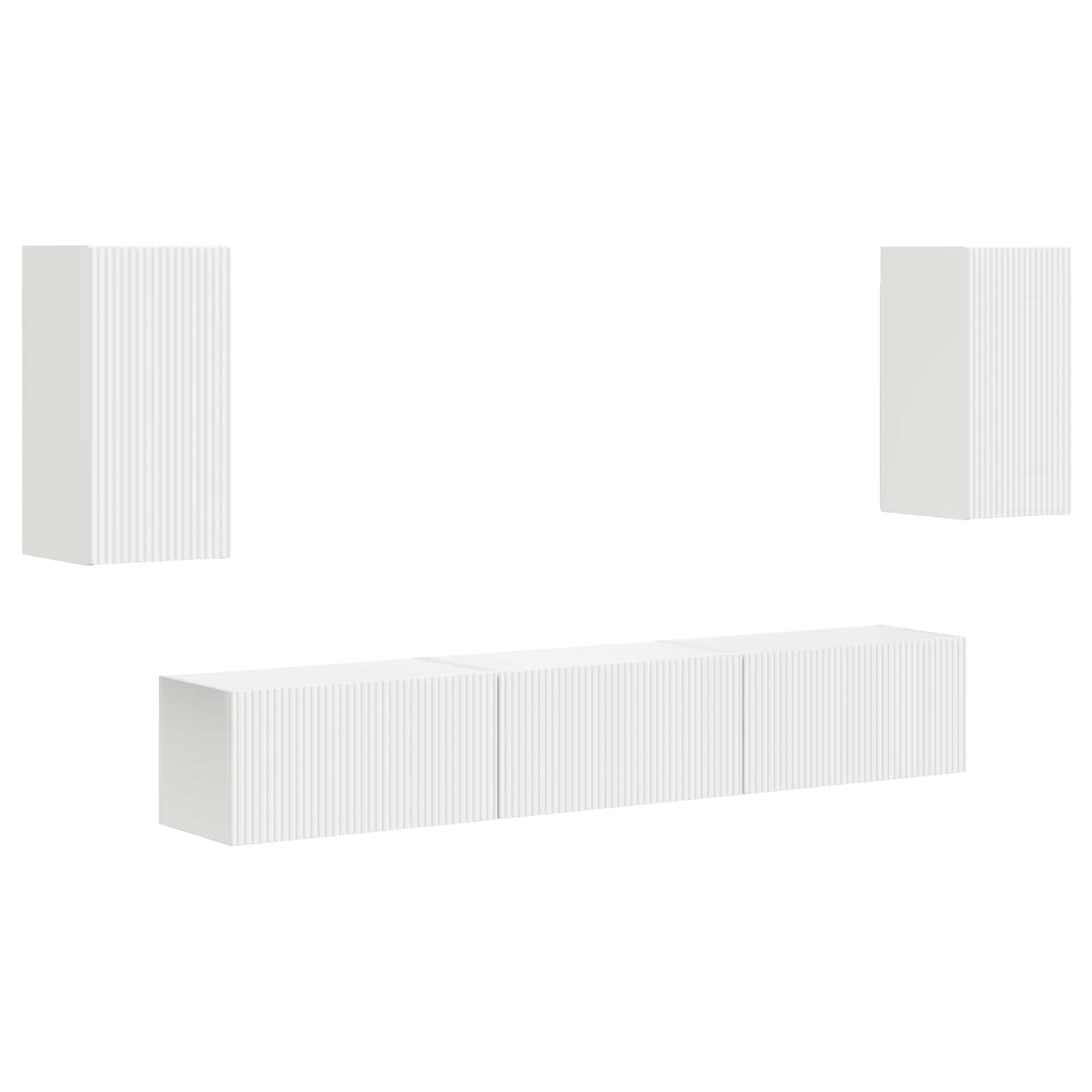 Conjunto De Mueble De Tv 5 Pcs Madera De Ingeniería