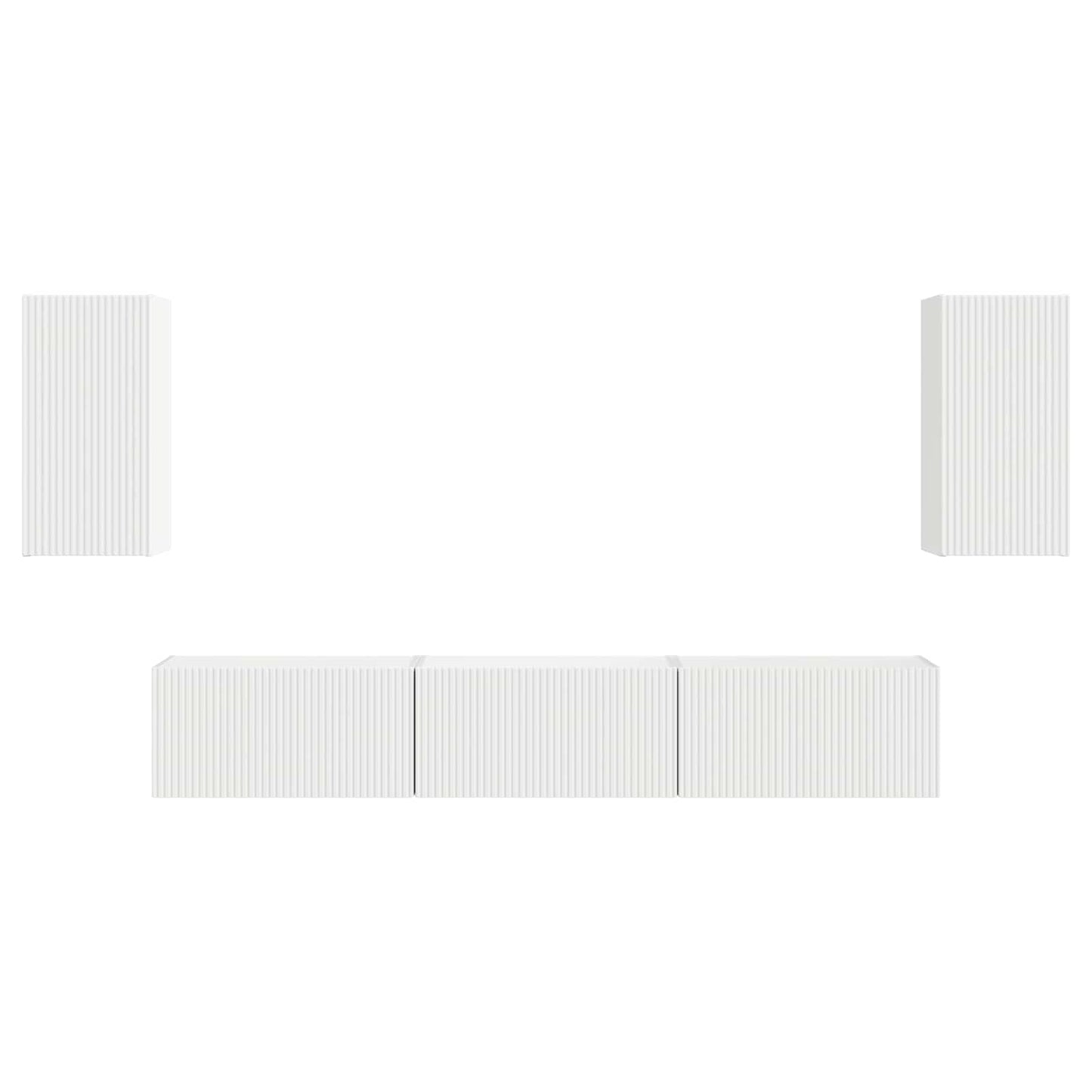 Conjunto De Mueble De Tv 5 Pcs Madera De Ingeniería