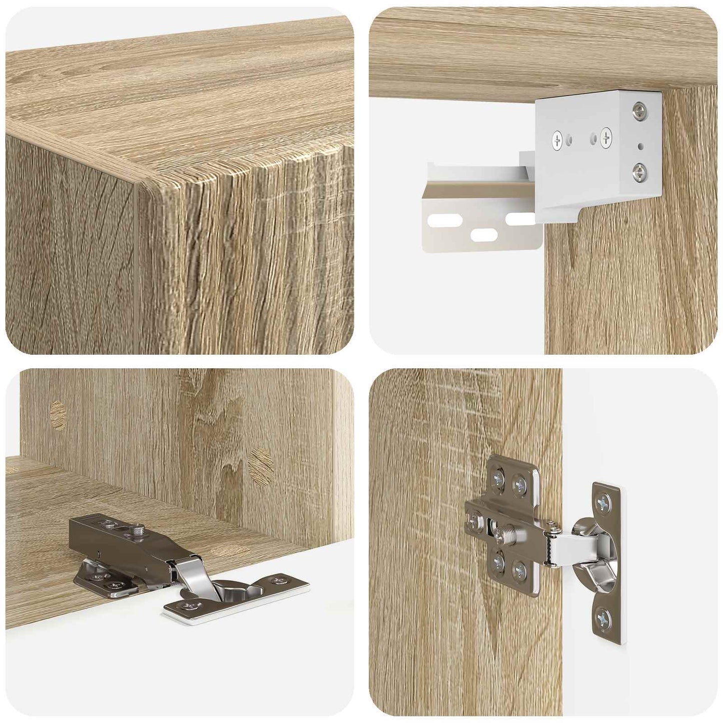 Conjunto De Mueble De Tv Montaje En La Pared 5 Pcs Roble Sonoma